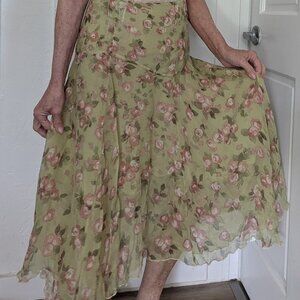 Nougat London silk floral skirt